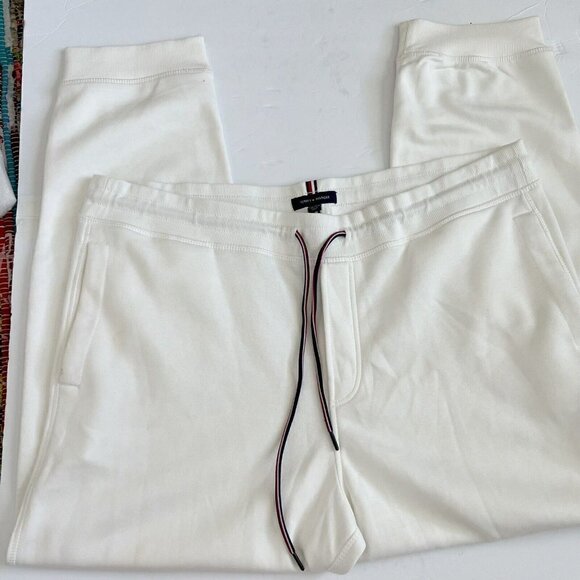 TOMMY Hilfiger Sweatpants Jogger XXL White Soft Fleece - Picture 5 of 10